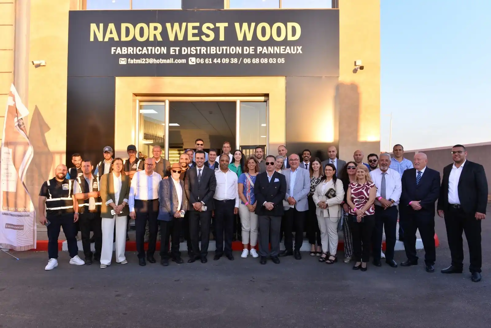 Gathering of visitors and staff at Nador West Wood